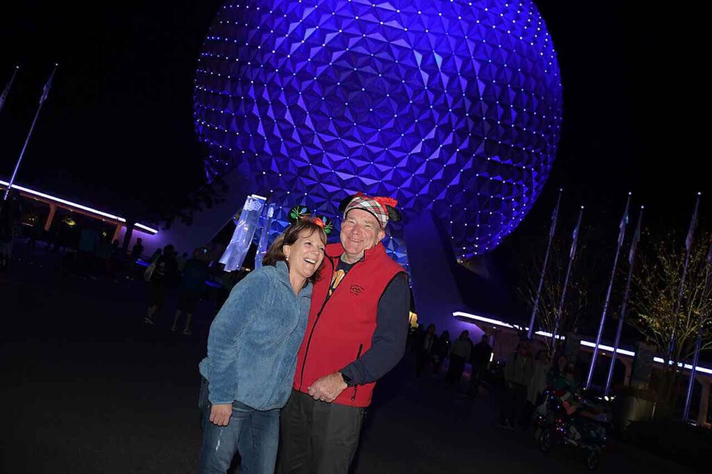 in front of Epcot ball