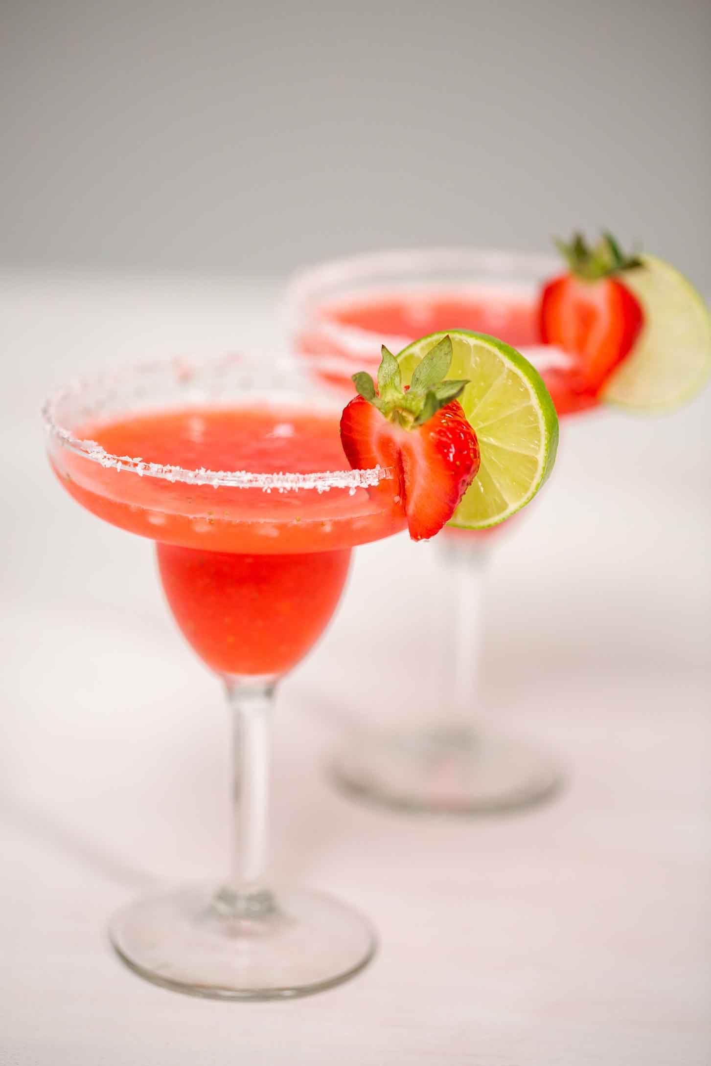 strawberry margaritas in a glass