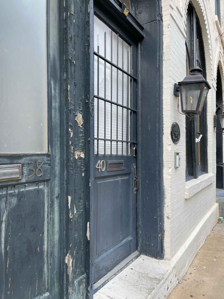 door of old building in savannah ga