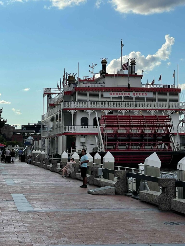 river boat on river street in savannah ga