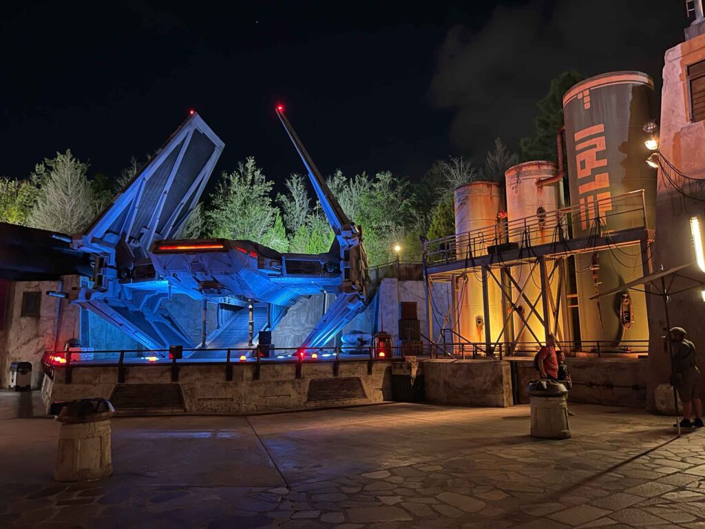 star wars land at night