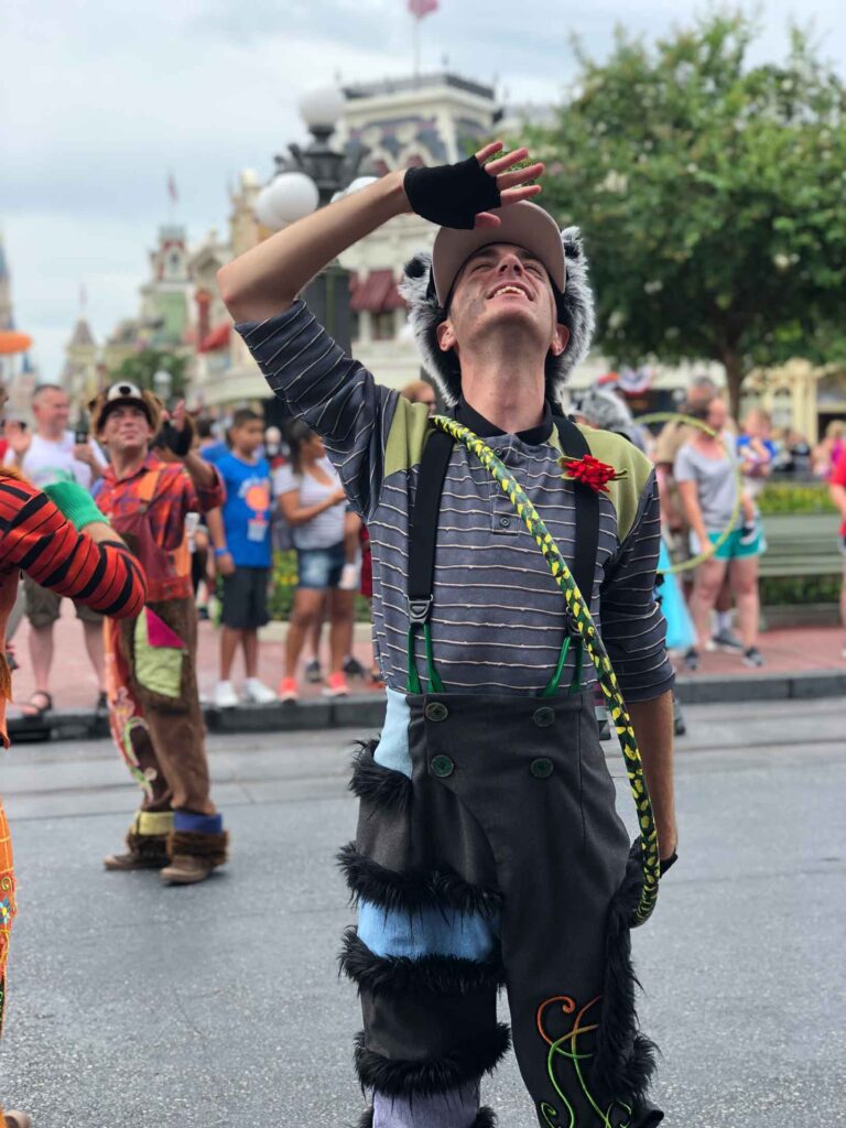 Lost Boy acting in the Festival of Fantasy parade
