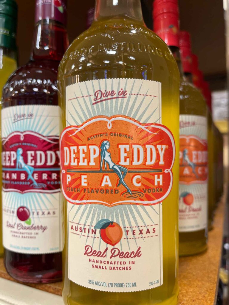Deep Eddy Peach vodka on the shelf