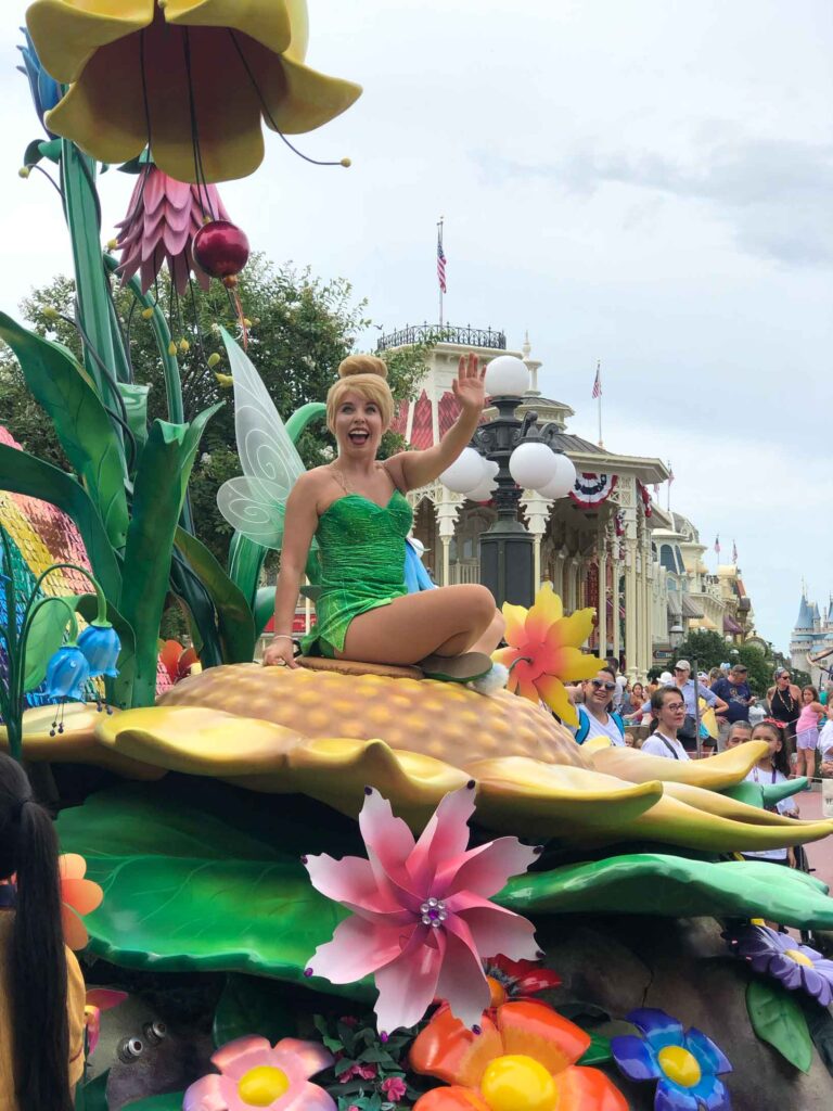 Tinker Bell on her float in the parade