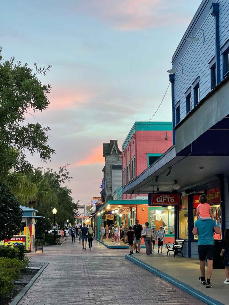 Old Town street at sunset
